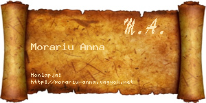 Morariu Anna névjegykártya